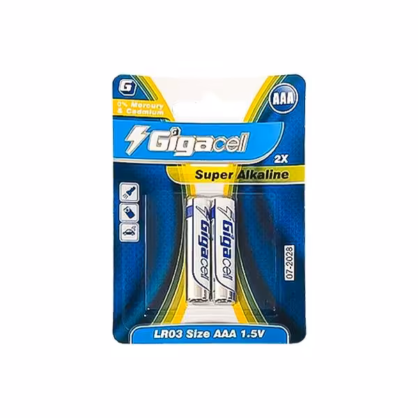 باتری نیم قلمی سوپر آلکالاین گیگاسل بسته دو عددی