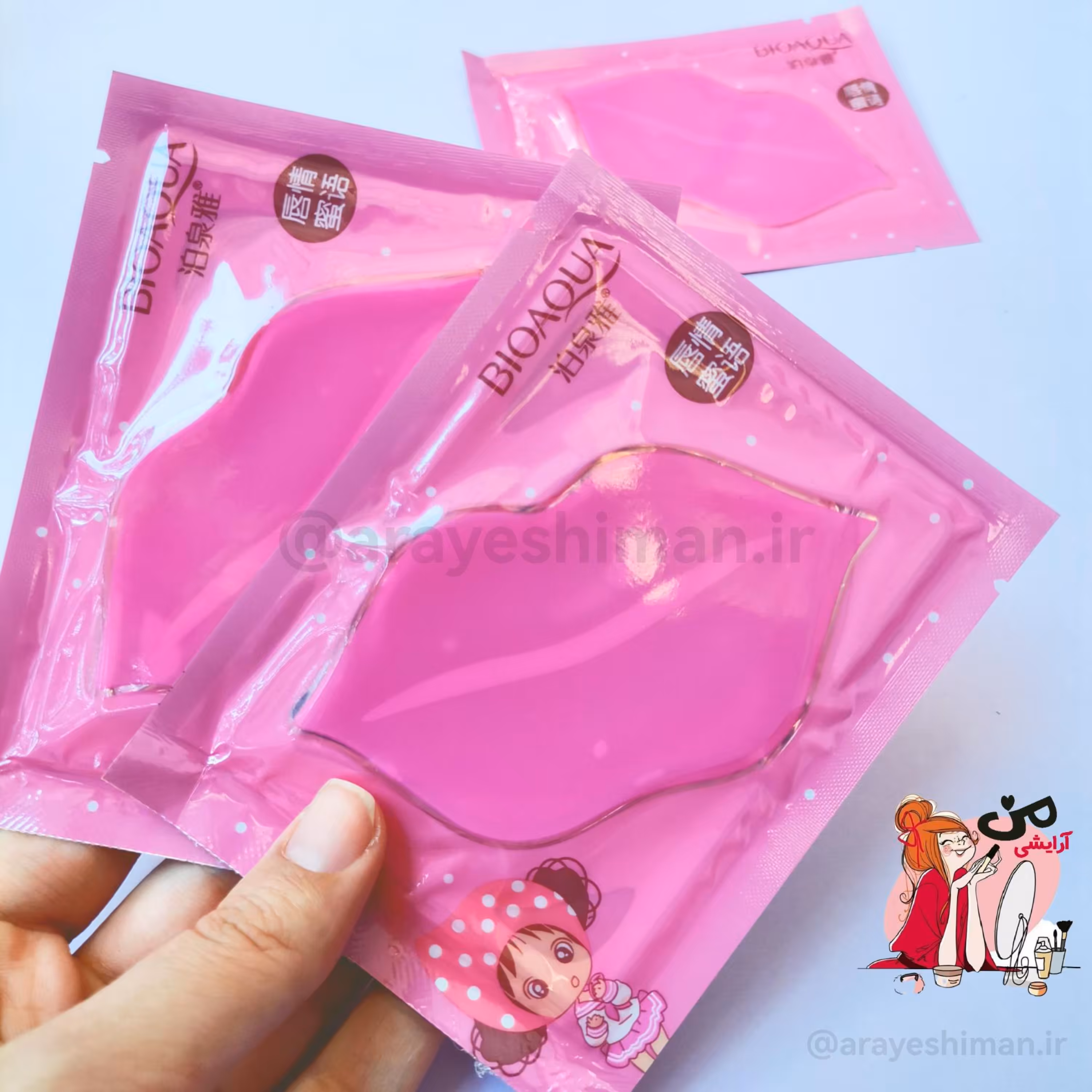 پچ لب ورقه ای توت فرنگی بیوآکوا