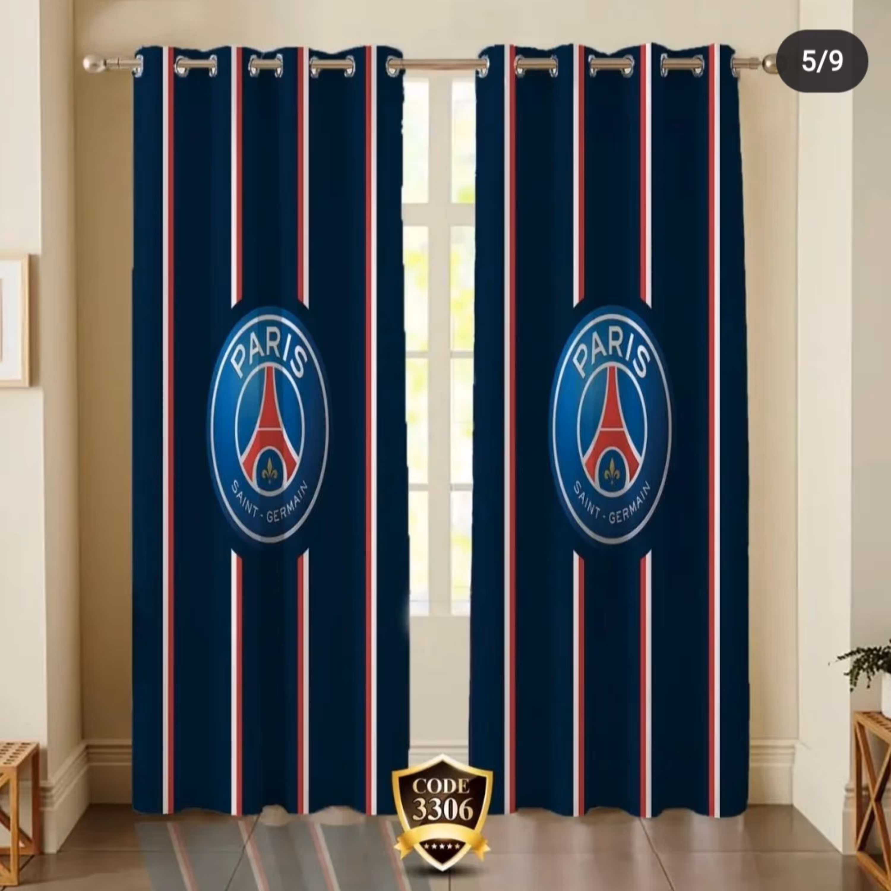 پرده چاپی فوتبالی طرح پاریس 