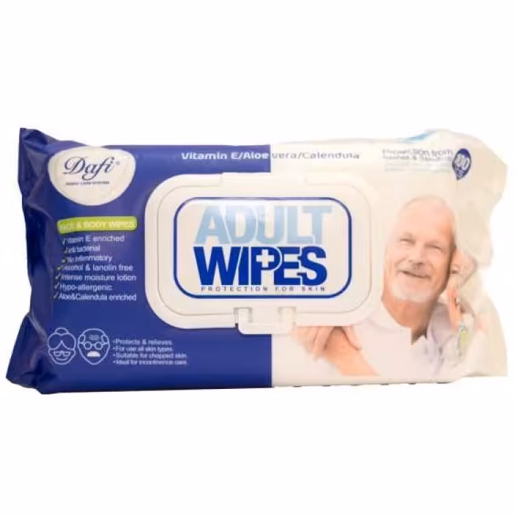 دستمال مرطوب دافی مدل Adult Wipes بسته 100 عددی