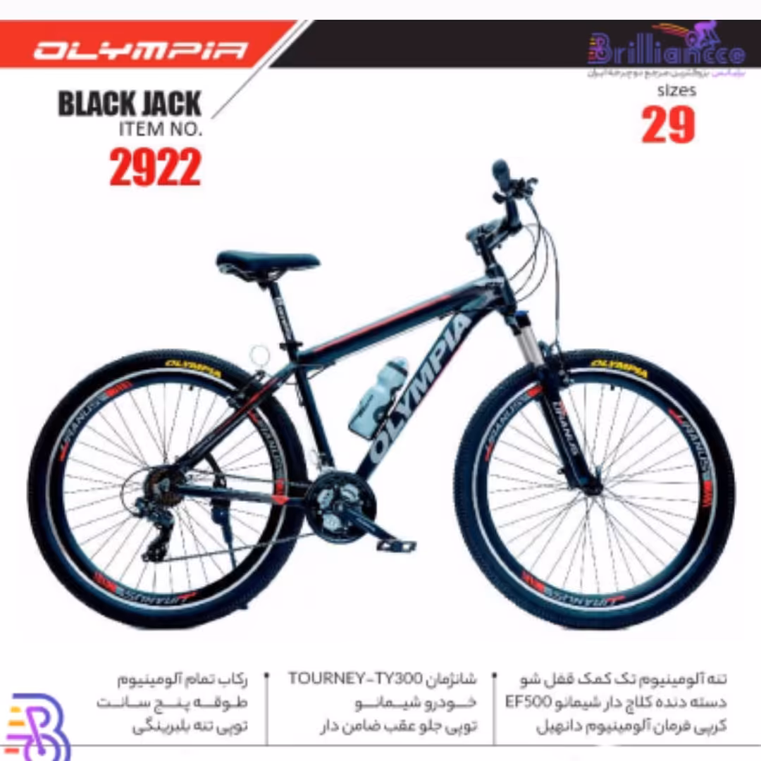 دوچرخه سایز 29 ، برند  المپیا ، ترمز ویبرک ، بدنه آلومینیوم ، مدل BLACK JACK ، کد کالا 2922