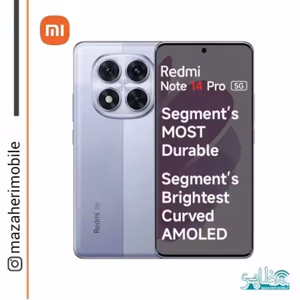 گوشی موبایل شیائومی مدل Redmi Note14Pro 5G دوسیمکارت رم 12 حافظه 512 گیگابایت((با شارژر)) - فروشگاه موبایل مظاهری