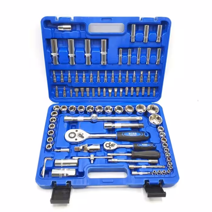 جعبه بکس 94 عددی کامل BOSS مدل باس VIP تکنولوژی آلمان مجموعه اچار  پیچ گوشتی و الن CVR VIP