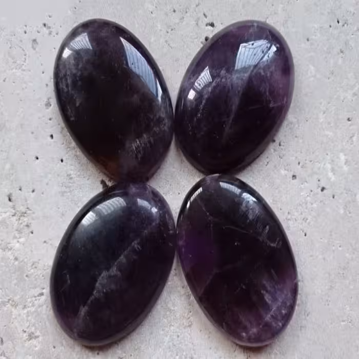 پک 4 عددی نگین درشت آمتیست معدنی