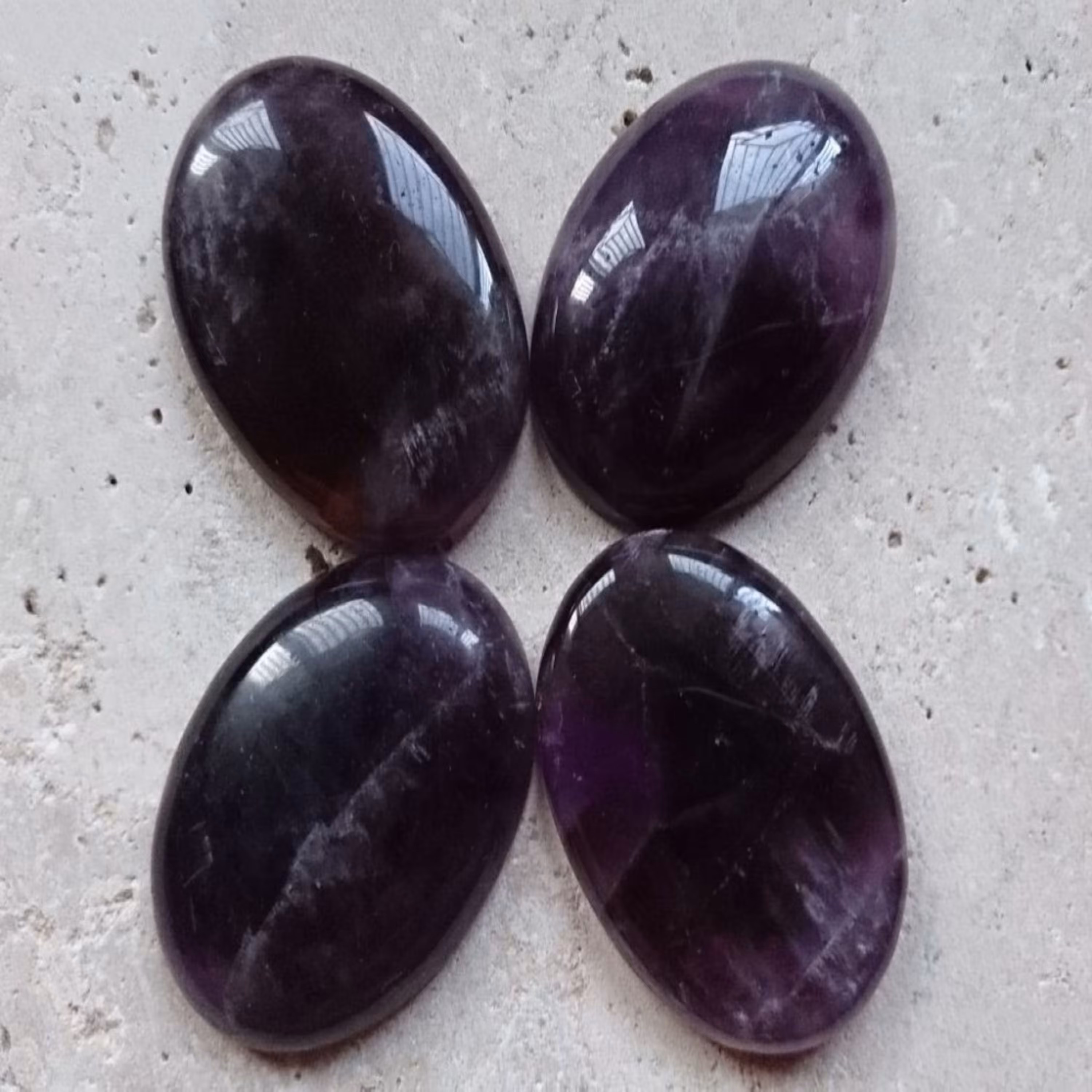 پک 4 عددی نگین درشت آمتیست معدنی