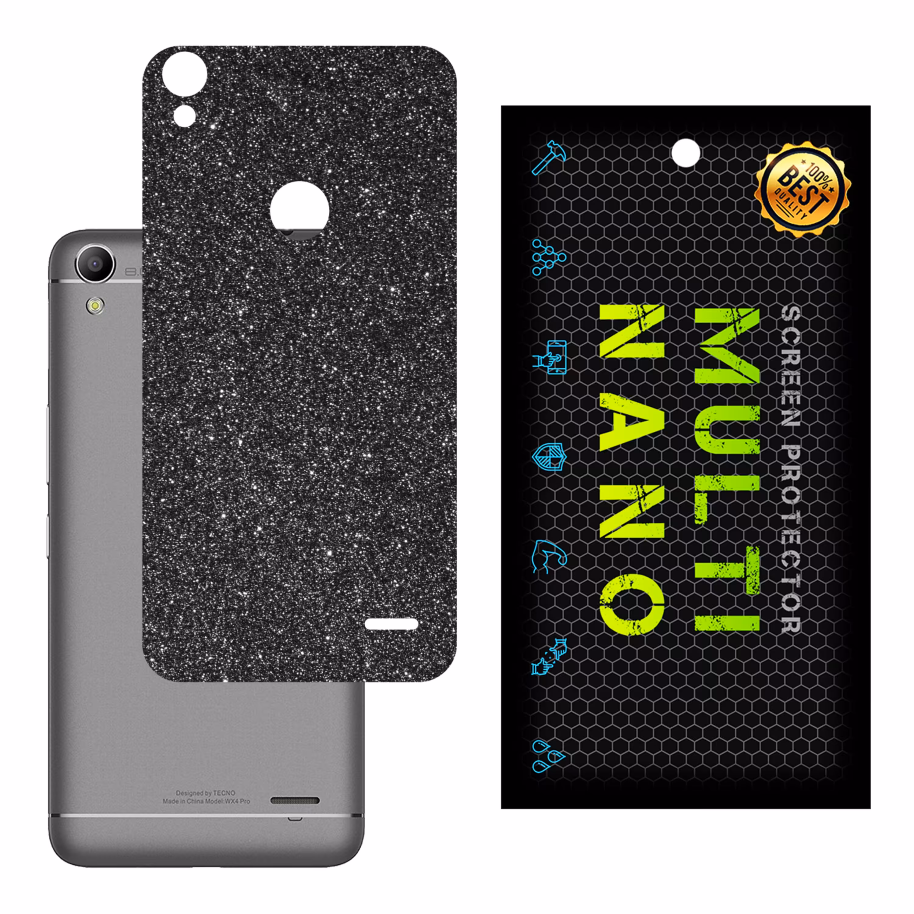 برچسب پوششی MultiNano مدل X-G1F-Gray برای پشت موبایل تکنو WX4 Pro