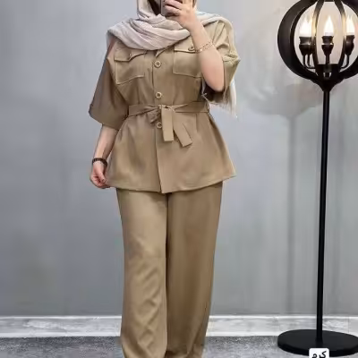 مانتو شلوار زنانه داکرون مدل ست غزاله