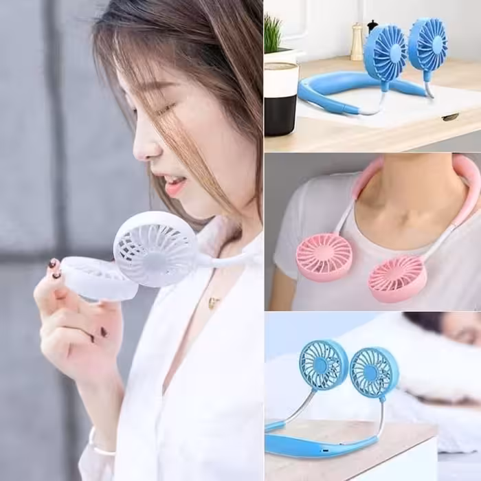 پنکه شارژی گردنی چراغ دار یک عددی