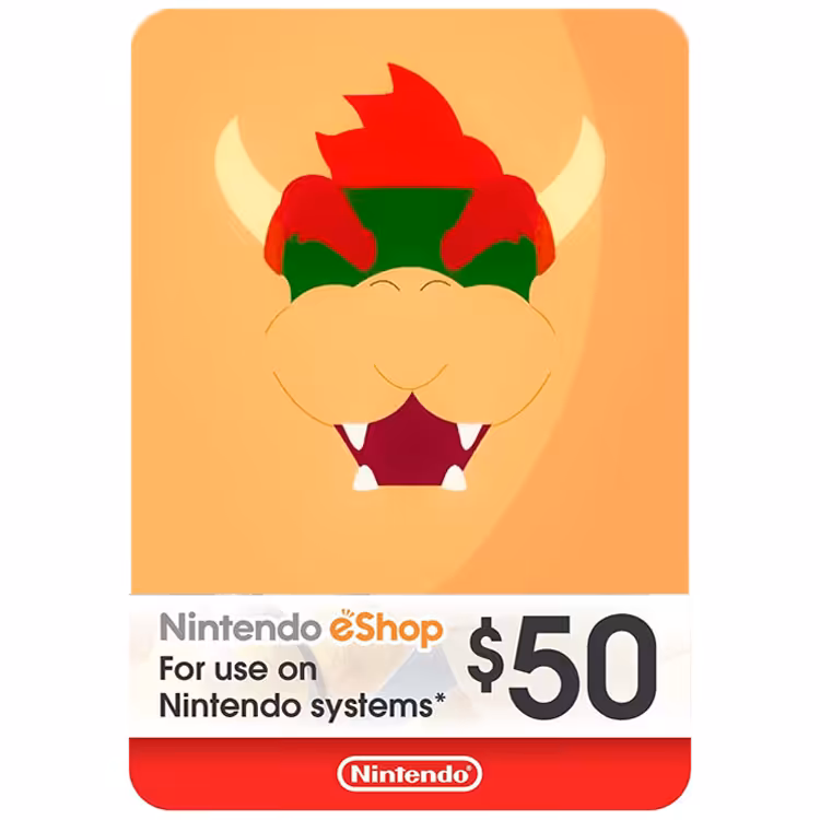 گیفت کارت نینتندو 50 دلاری آمریکا
