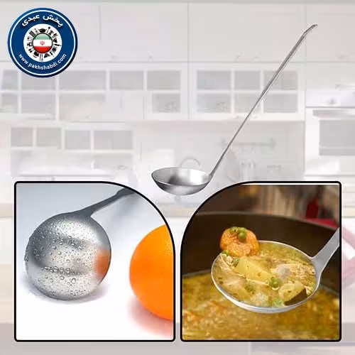 ملاقه خورشت خوری نقره ای