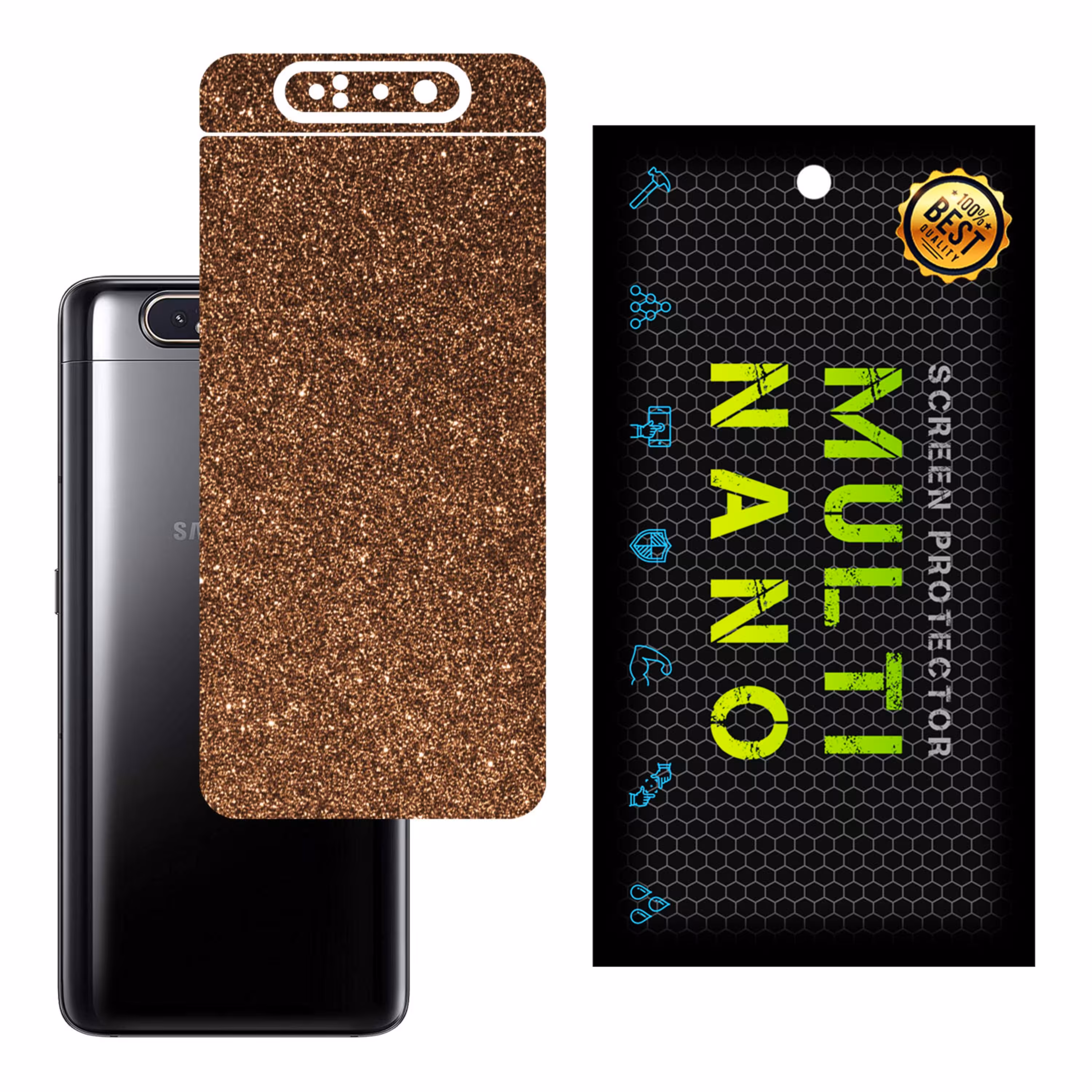 برچسب پوششی MultiNano مدل X-G1F-Bronze برای پشت موبایل سامسونگ A80