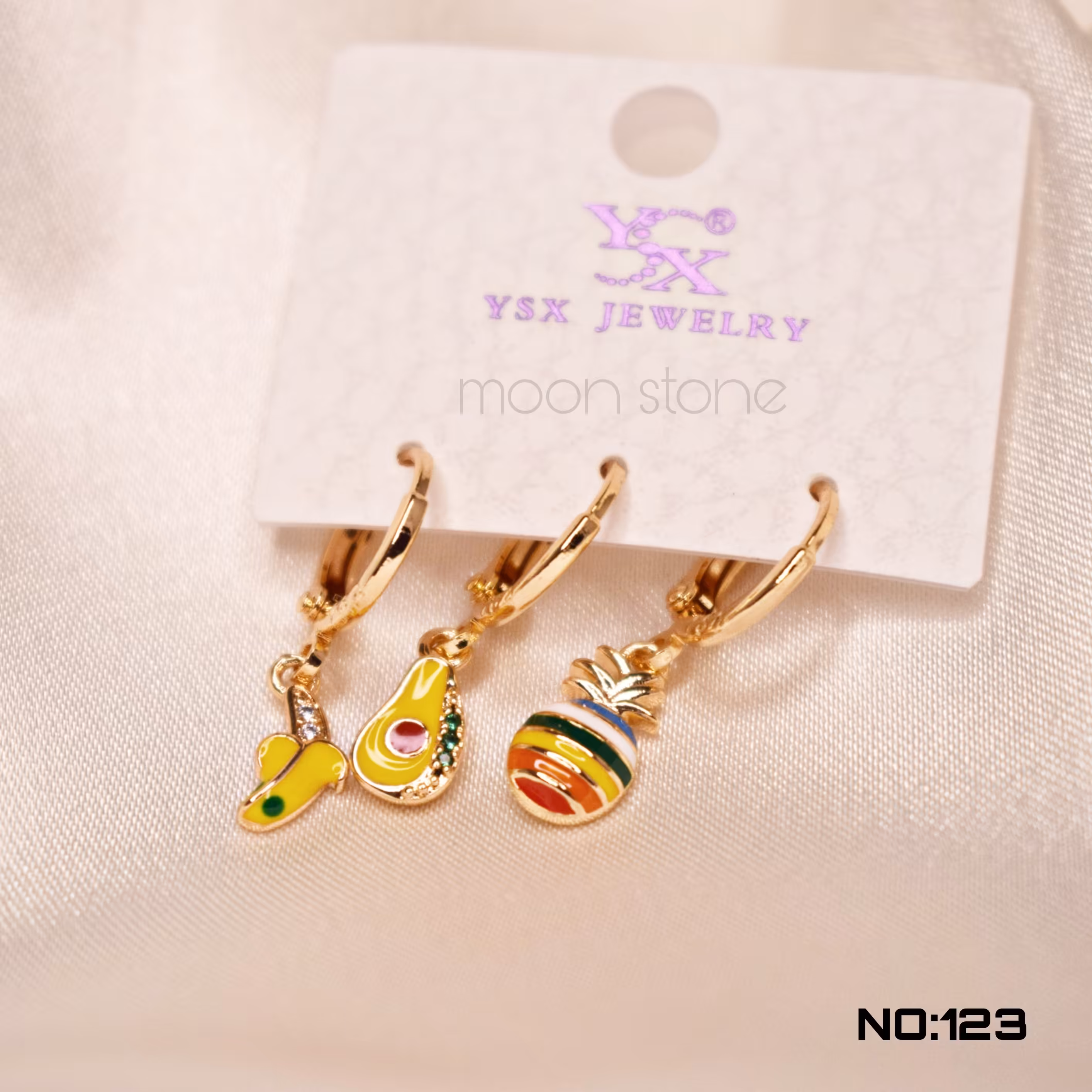 گوشواره 3تایی برند ysx طرح میوه کد 123