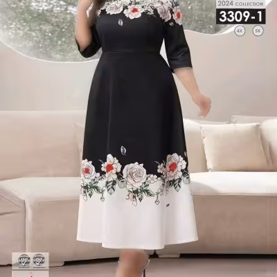 پیراهن مجلسی نخی سوپر لاکرا سایزبزرگ3309