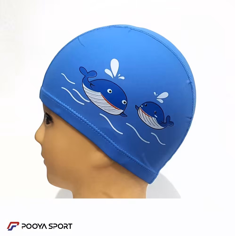 کلاه شنا بچه گانه PU طرح وال آبی Swimming
