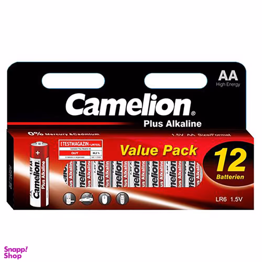 باتری کملیون مدل Plus Alkaline Lr6-Am3 Aa بسته 12 عددی