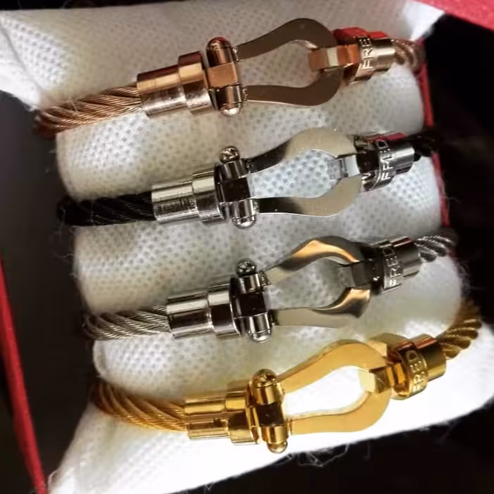 دستبند امگا فرد تمام استیل کامل رزگلد و کامل مشکی