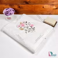 حوله دستی طرح ریحانا رنگ شیری