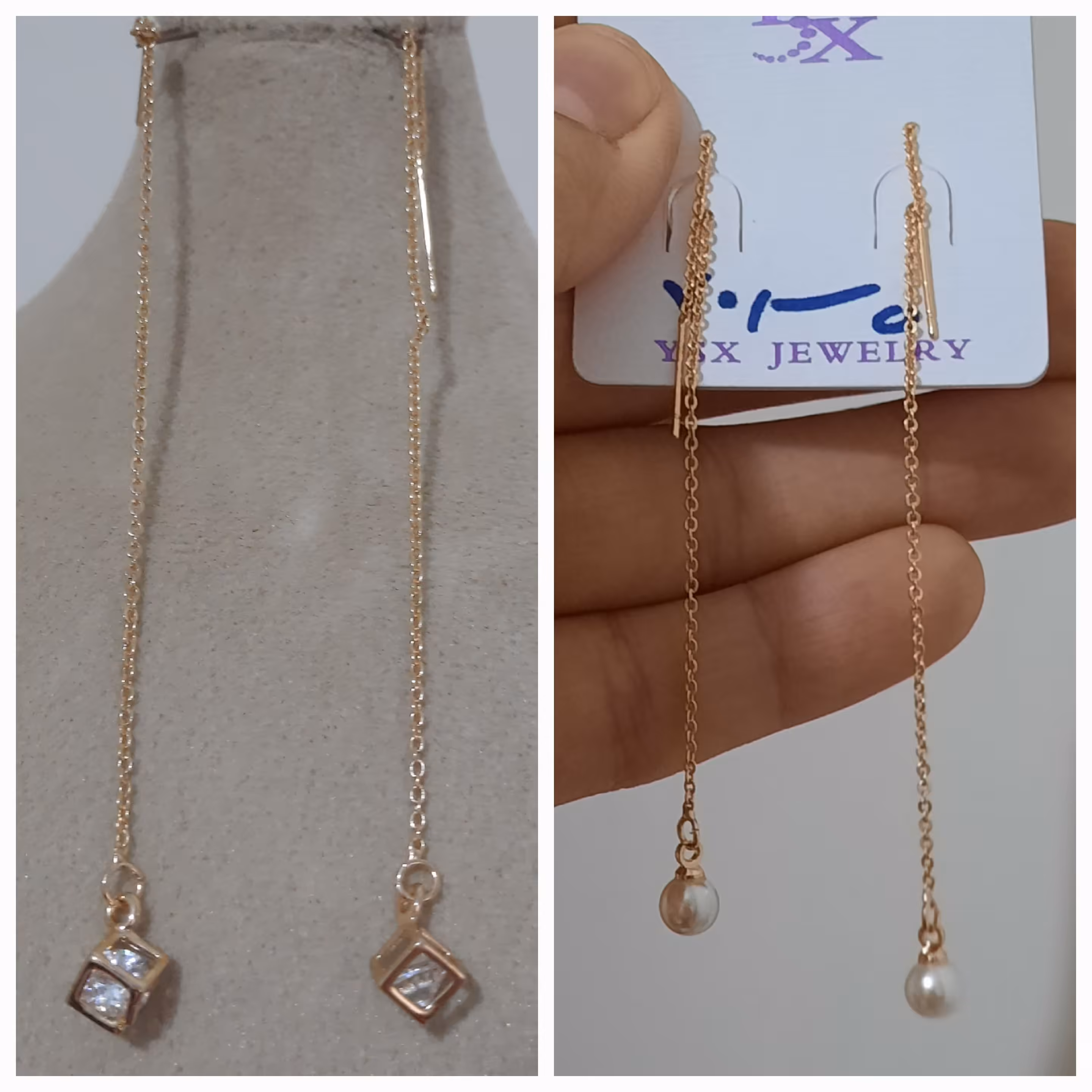 گوشواره بخیه طرح طلا