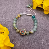 دستبند اسپرت با مهره تبتی و عقیق