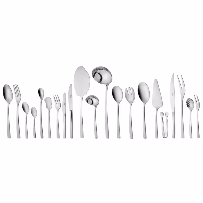 سرویس قاشق و چنگال 12 نفره ناب استیل طرح فلورانس استیل براق (124 پارچه)