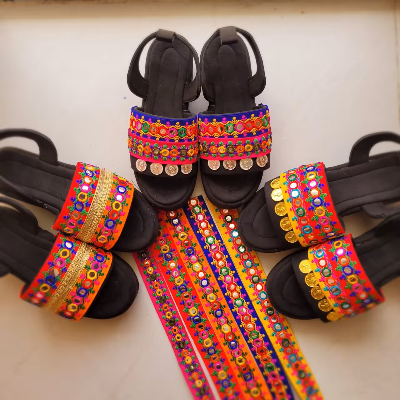 صندل لژ دار مخمل سوئیت مشکی