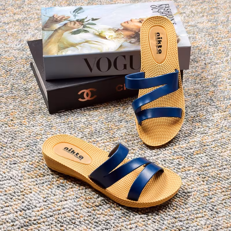 دمپایی زنانه نیکتا LPC-019  کد 2701 سرمه ای 