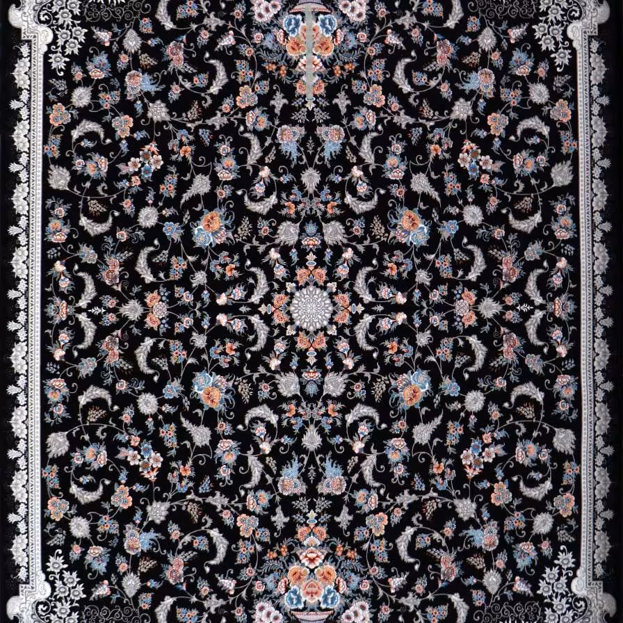 فرش  اکرلیک  12 متری 700 شانه طرح گلاریس رنگ سرمه ای کد N220