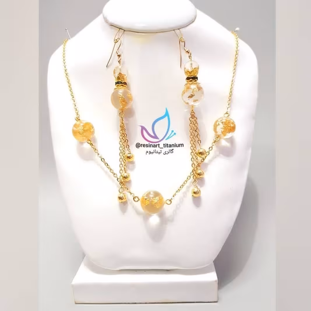 گوشواره و گردنبند گوی رنگبندی سفارشی