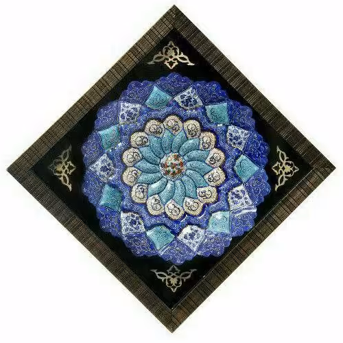 قاب بشقاب میناکاری با قطر 25 سانت