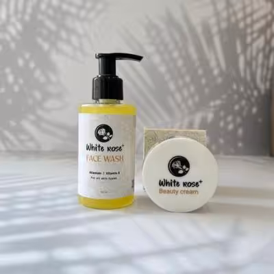 پکیج کرم وایت رز و‌ فیس واش