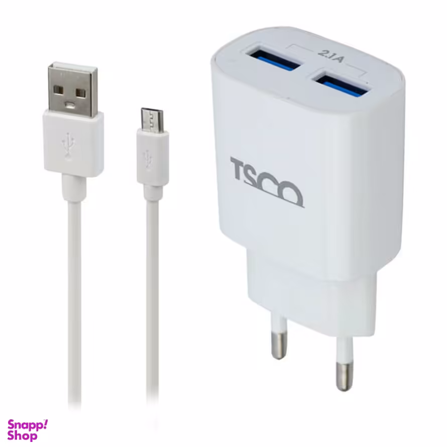 شارژر دیواری تسکو (Tsco) مدل TTC 62 به همراه کابل شارژ microUSB