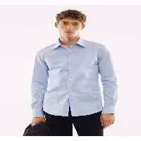 پیراهن / بلوز دکمه دار آبی مردانه تناسب باریک هنوز راه MANGO Man