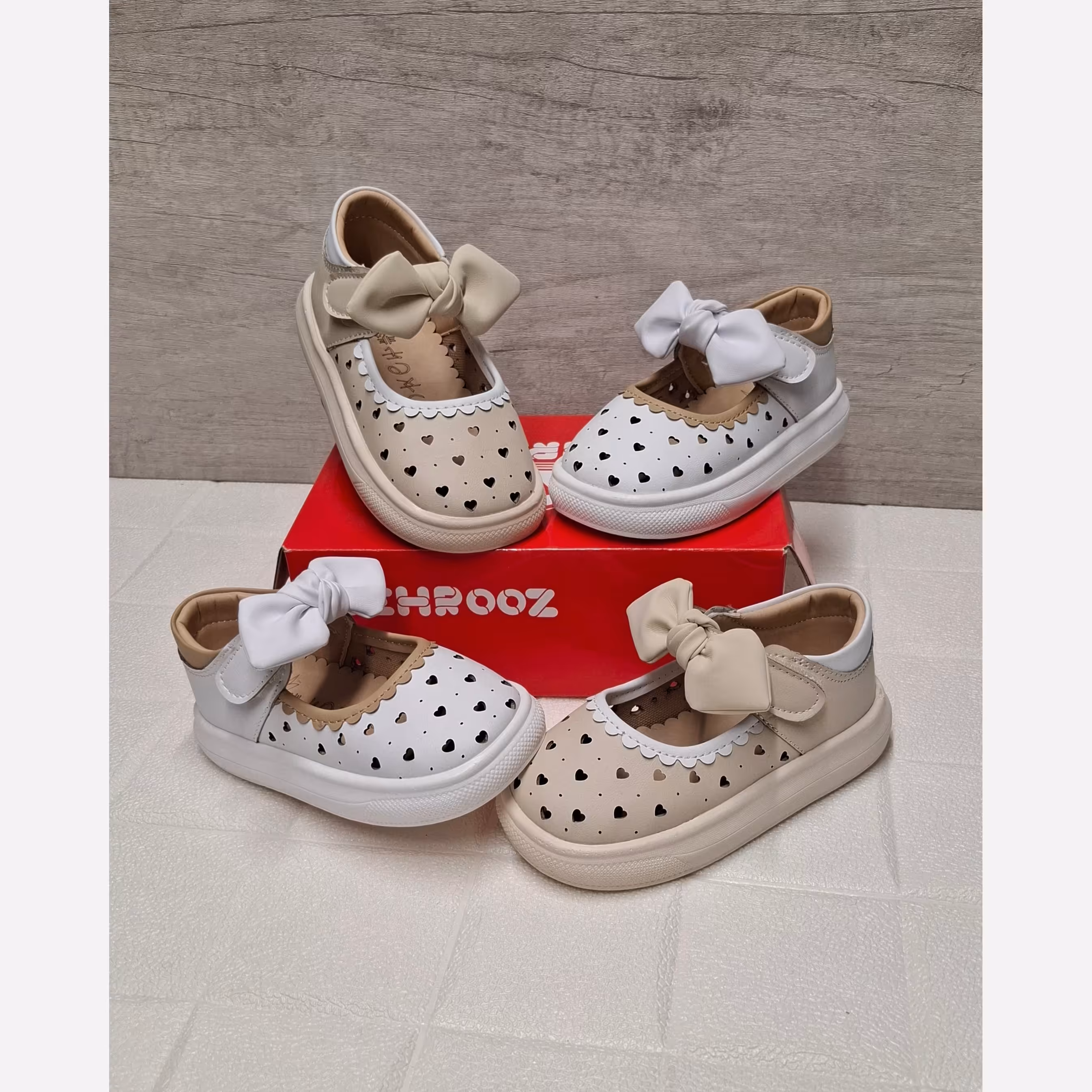 کفش دخترانه مجلسی قلبی پاپیونی