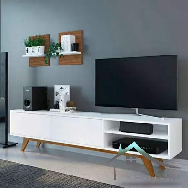 میز تلویزیون شیک تمام ام دی اف زمینی