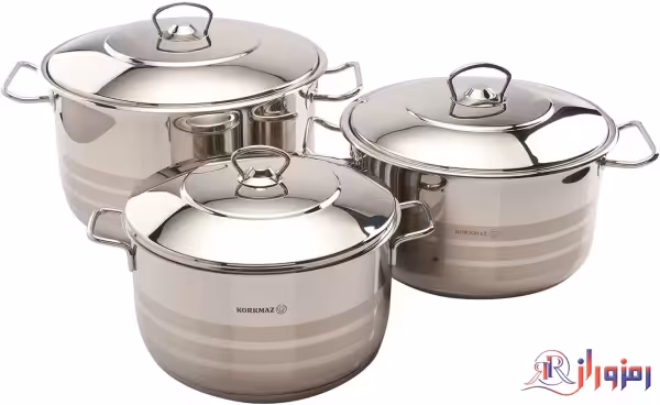 سرویس قابلمه 6 پارچه استیل کرکماز KORKMAZ مدل A1888 (اصلی)