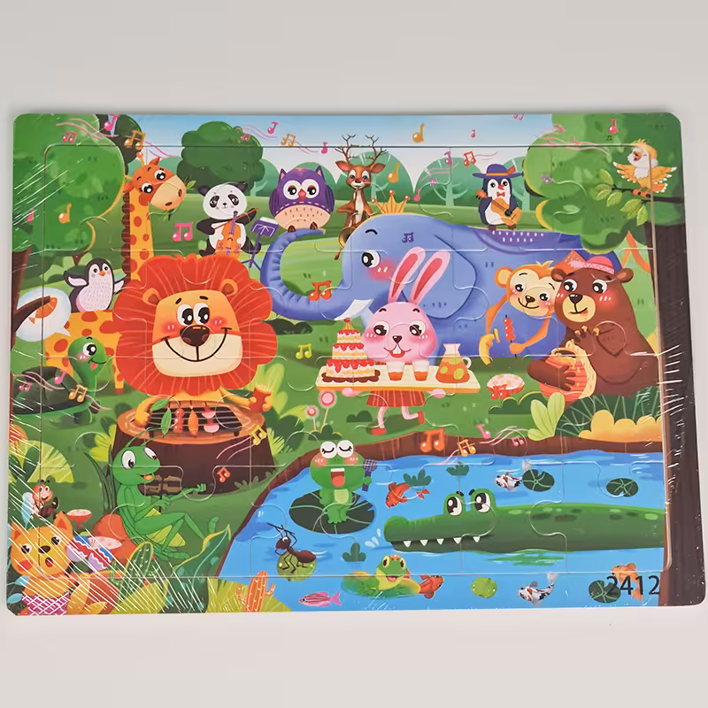 پازل چوبی کودک طرح حیوانات جنگل کد 2412