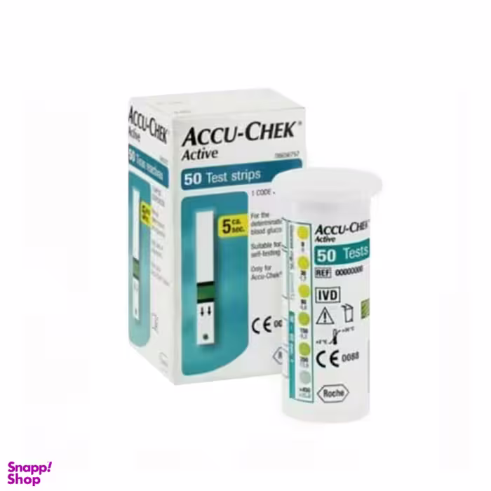 نوار دستگاه تست قند آکیو چک (Accu-Chek) مدل Sensor رنگ سفید بسته 50 عددی
