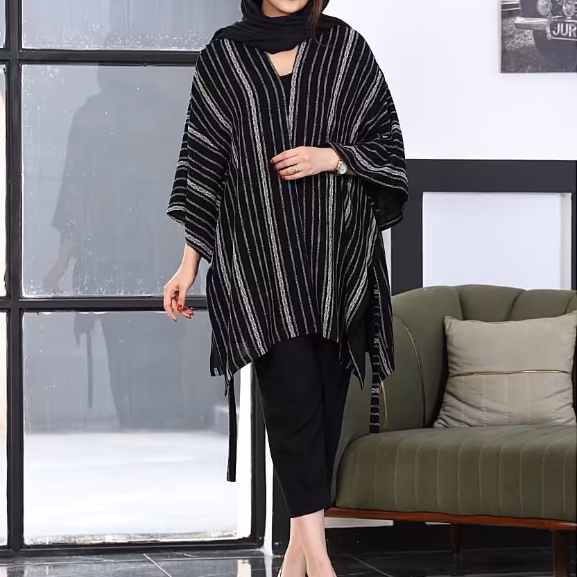 مانتو مشکی قواره دار کرپ