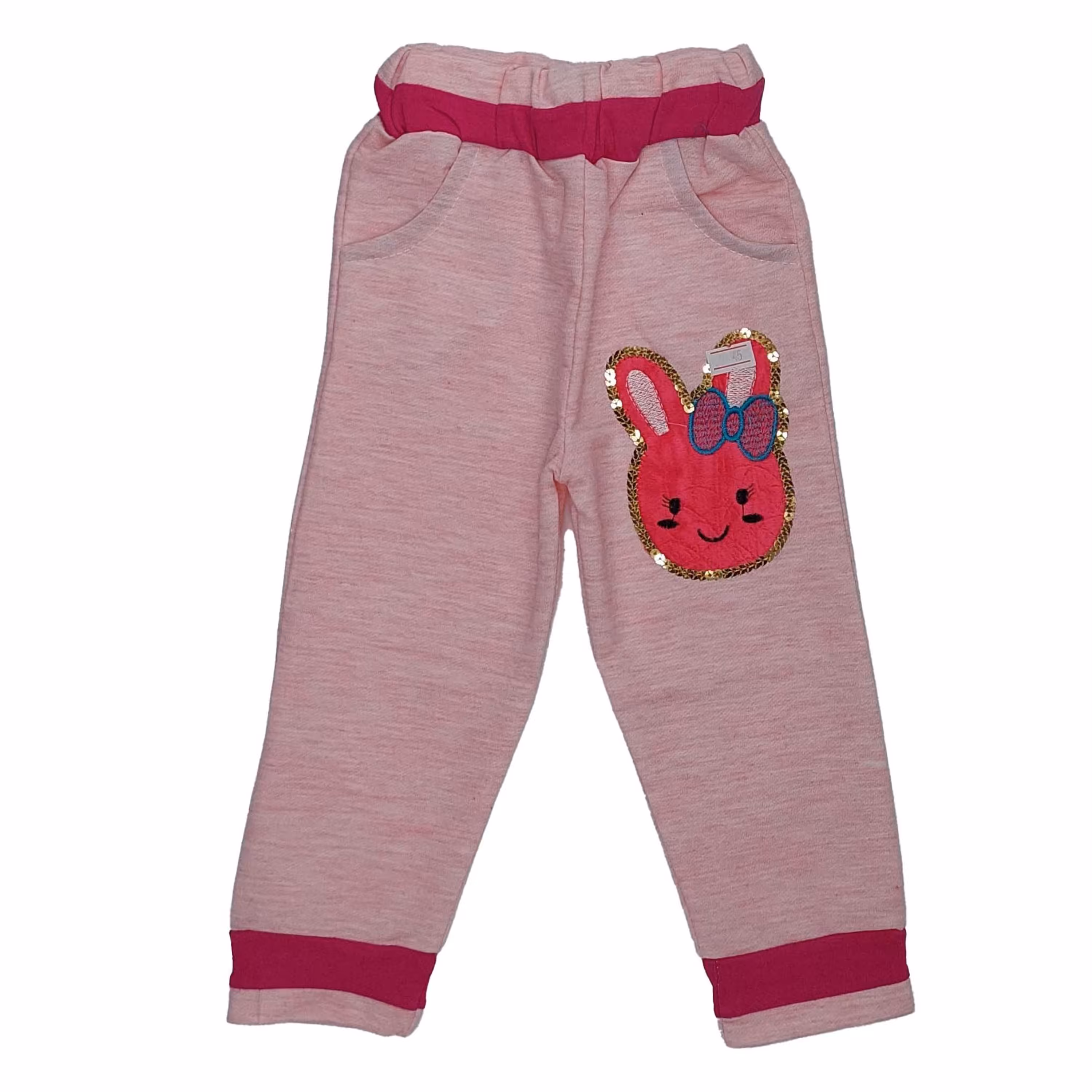 شلوار دخترانه خرگوشی صورتی شیک دوخت کد 1621 سایز 50