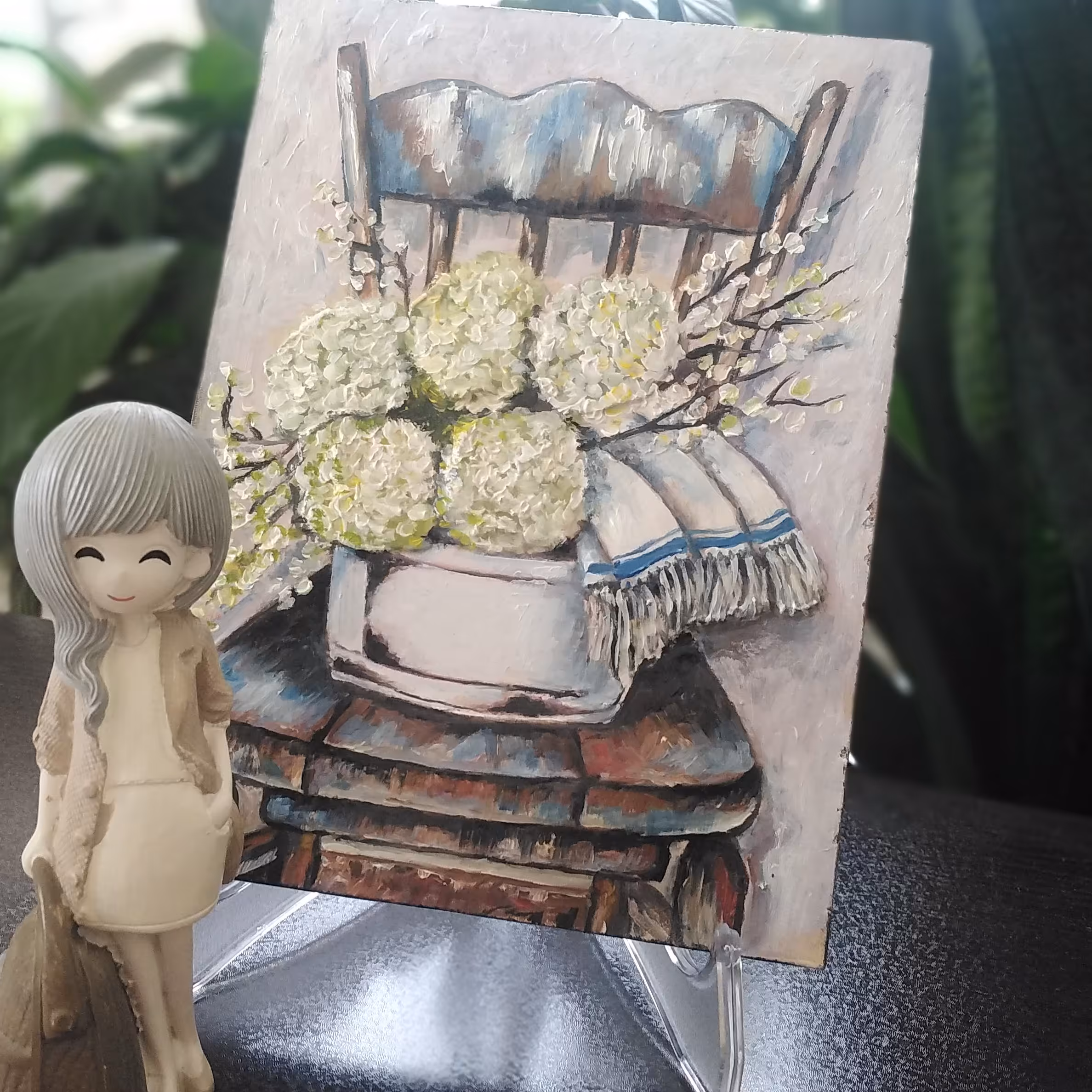 تابلوی رنگ روغن طرح برجسته کار شده روی شاسی در اندازه 16 در 12