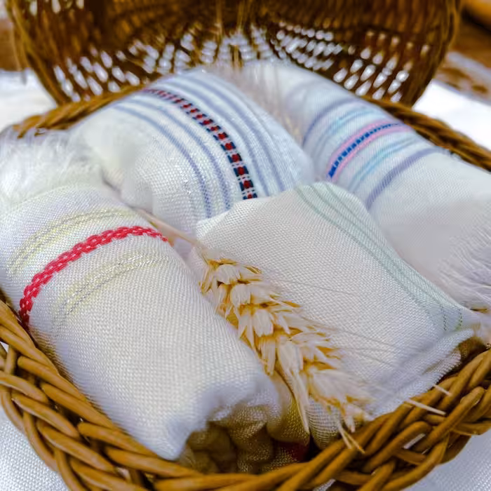 حوله دست و صورت دستبافت نخی