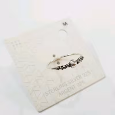 انگشتر نقره استرلینگ عیار 925 ، سیاه قلم ، عیار حک شده داخل انگشتر