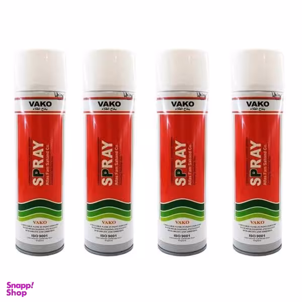 اسپری رنگ سفید واکو مدل 300ML حجم 1.200 لیتر بسته 4 عددی