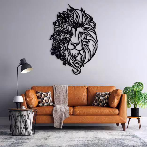 استیکر طرح شیر و گل