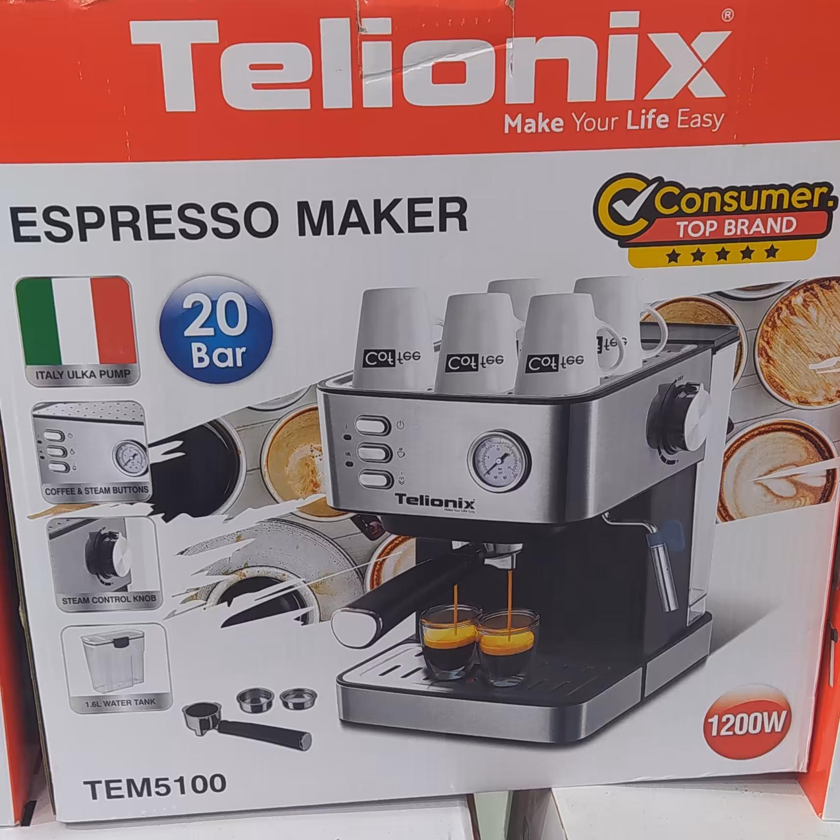 اسپرسوساز و کاپوچینوساز تلیونکس مدل TEM5100

