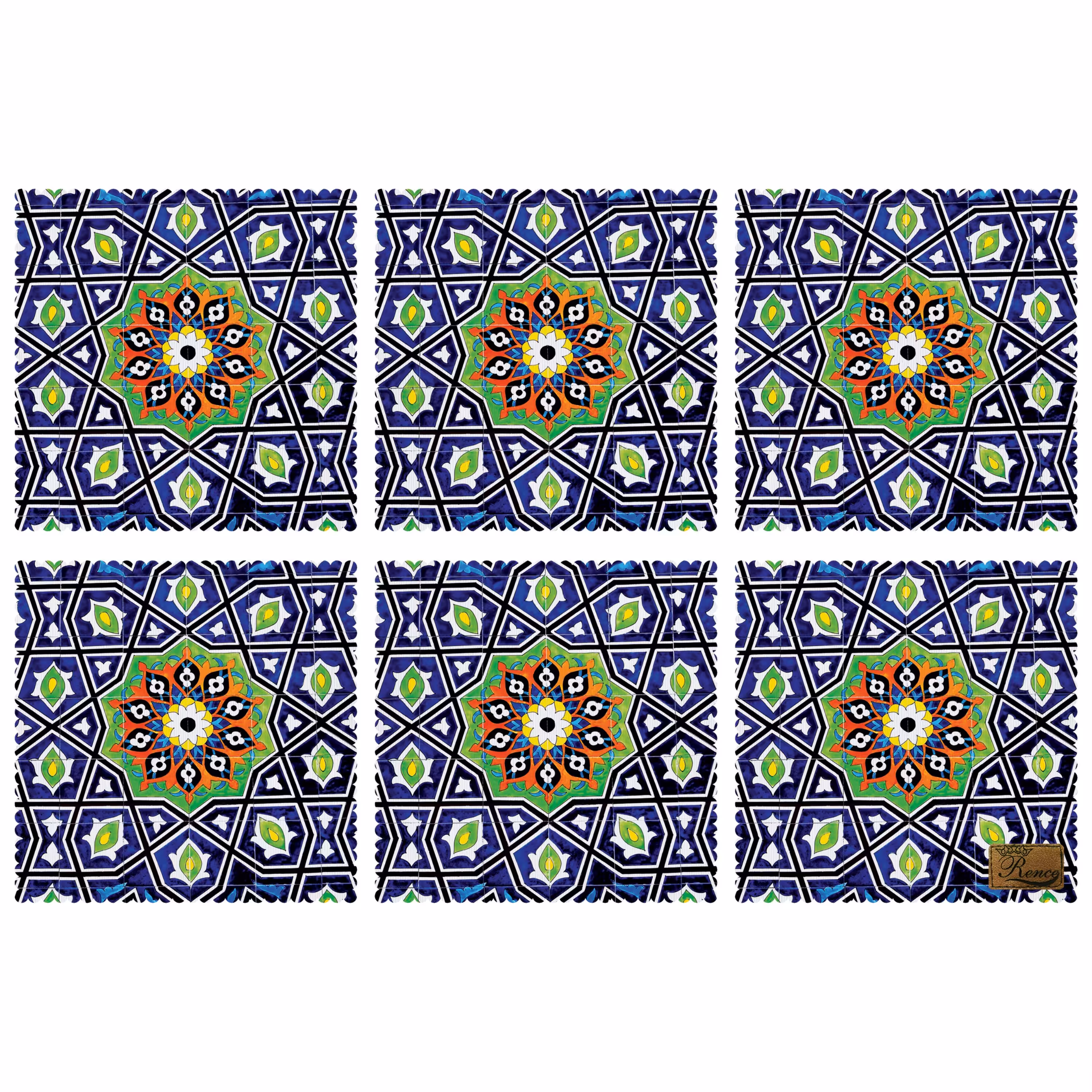 زیر بشقابی مربعی پارچه مخمل سایز 30 در 30 مدل U1-420 شرکت رنس