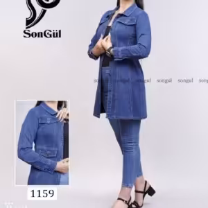 مانتو زنانه جین مدل پاییزه