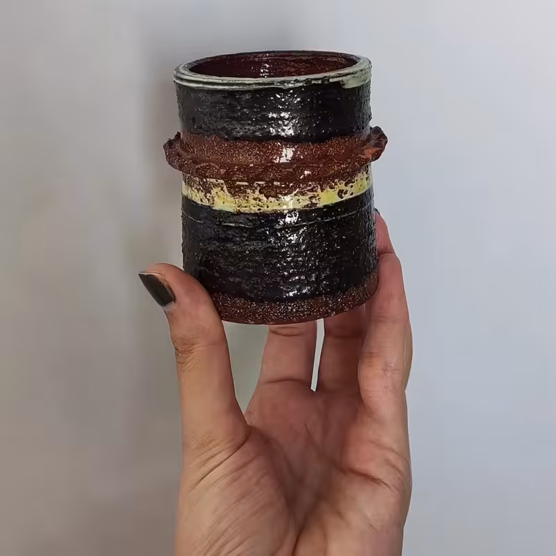 گلدان سفالی دکوری استوانه ای
