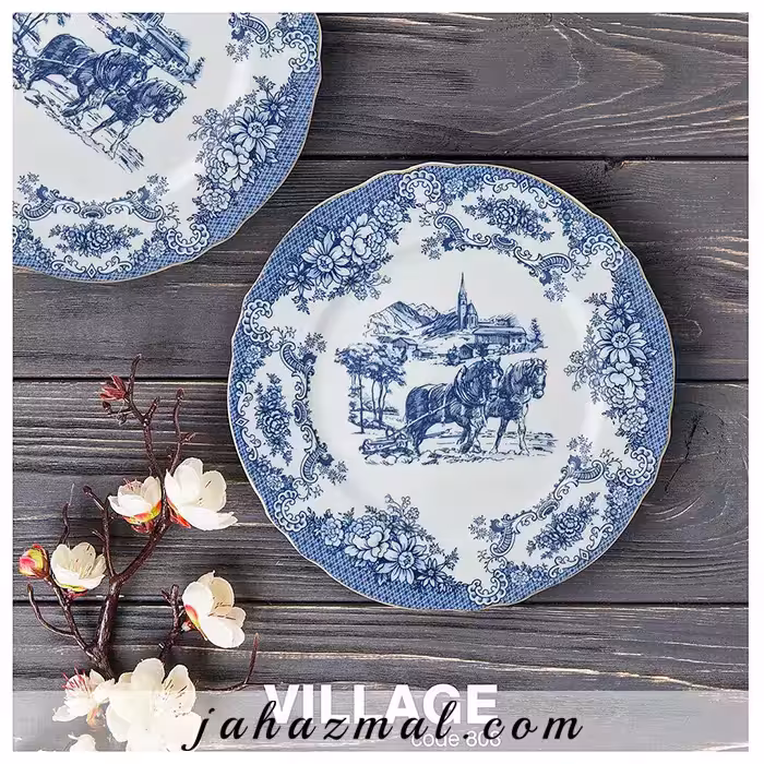 سرویس چینی پردیس طرح ویلیج 30 پارچه کد 808