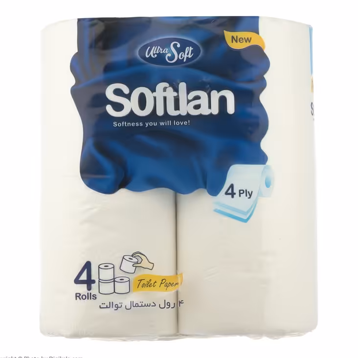 دستمال کاغذی توالت سافتلن مدل 4 لایه بسته 4 عددی